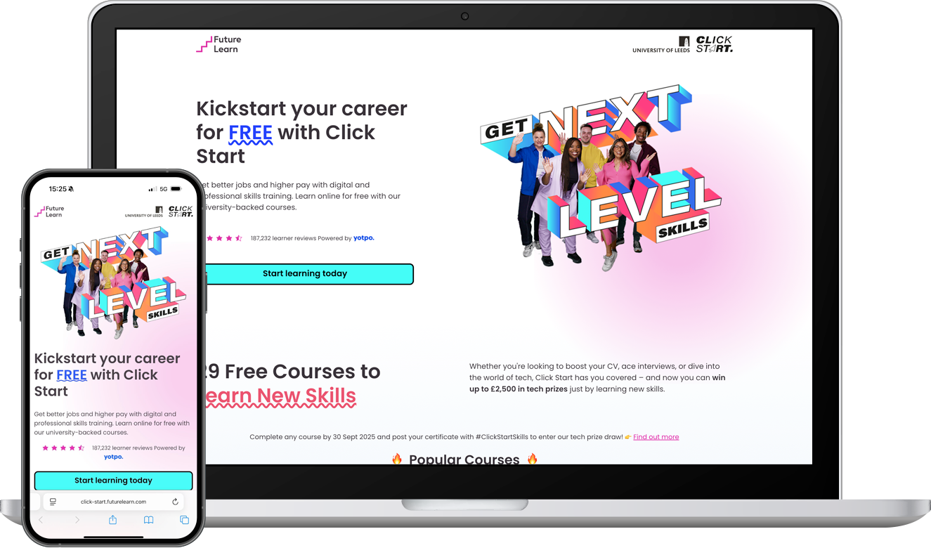 Click-start's Landing Page