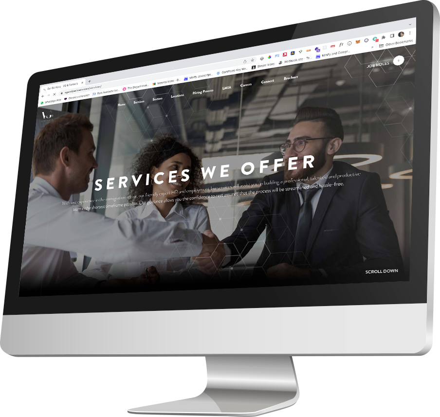 VGP Website rebrand angled monitor